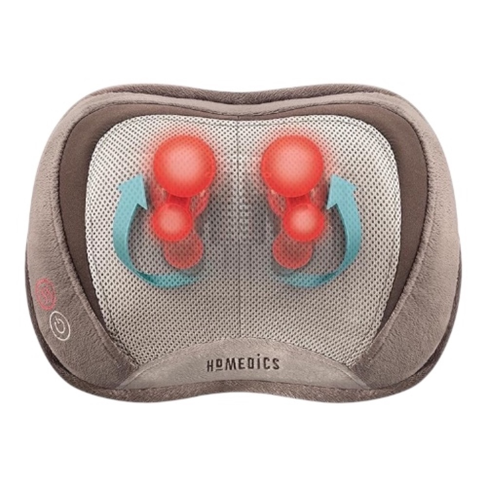 Homedics Shiatsu Back Massager with Heat, 3D Deep Tissue Massage Pillow